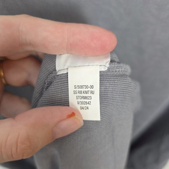 Old Navy Gray Ruched Fitted Neutral Minimalist Contemporary Midi Dress Size 2X - Picture 7 of 8